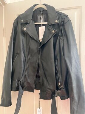 Classic Black Leather Moto Bomber Jacket - 8 by Yoox